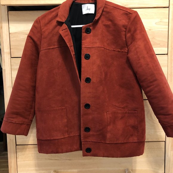 Loup Knit Suede Red Brick Jacket - Picture 3 of 5